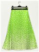 Pleated polka dot skirt verde-manzana