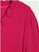 Contrast blouse with ruffles fucsia