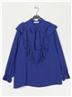 Oversize blouse with ruffles azulon