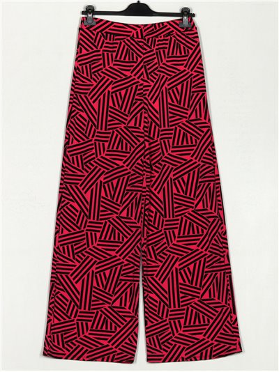 Printed wide-leg trousers fucsia