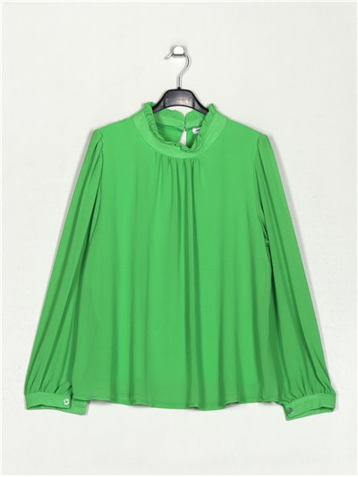 Round neck blouse verde-manzana