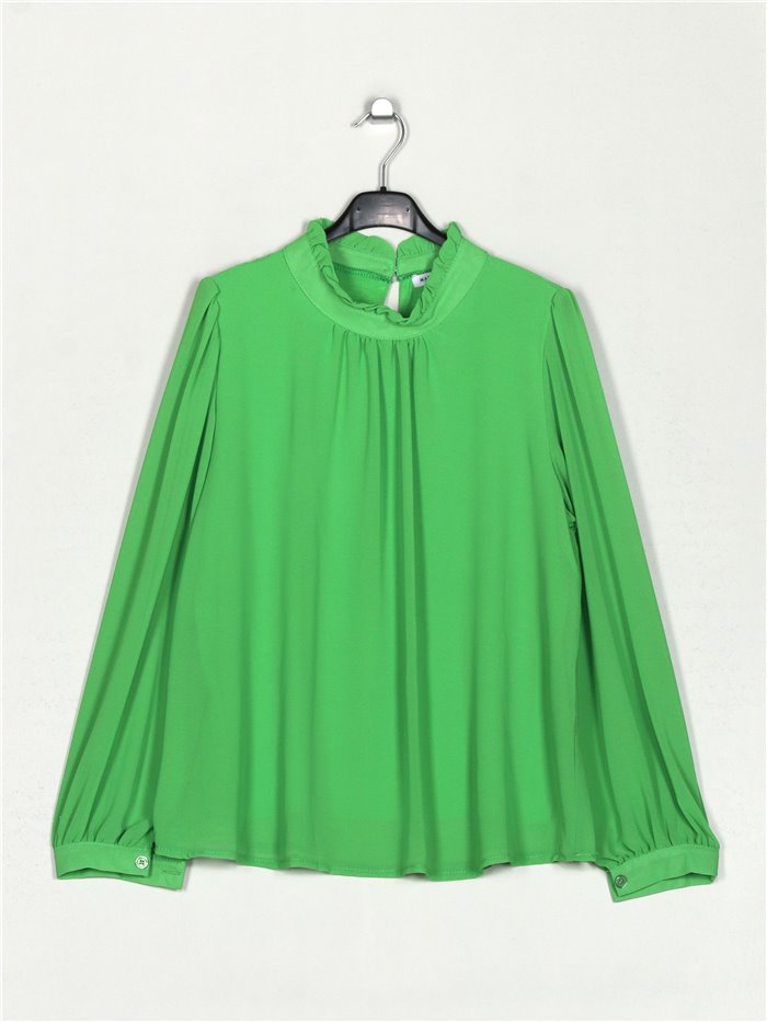 Round neck blouse verde-manzana