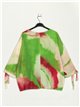 Printed blouse with bows verde-manzana