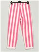 High waist striped trousers fucsia