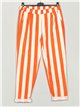 Pantalón rayas tiro alto naranja