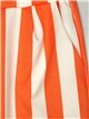 High waist striped trousers naranja