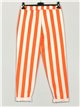 Pantalón rayas tiro alto naranja