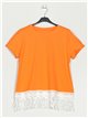 Camiseta flecos naranja
