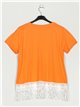 Fringed t-shirt naranja