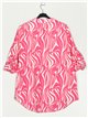 Plus size printed blouse fucsia