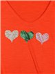 Oversized heart t-shirt naranja