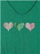 Camiseta oversize corazoncitos verde-hierba