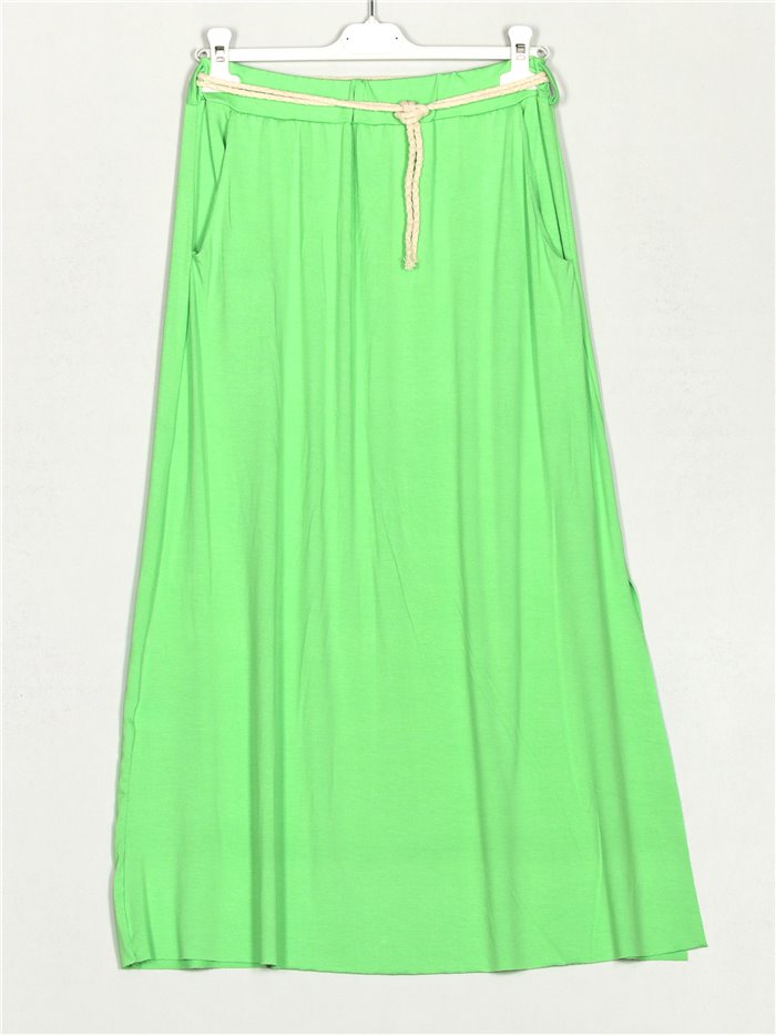 Falda elástica verde-manzana