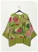 Printed maxi blouse verde-manzana