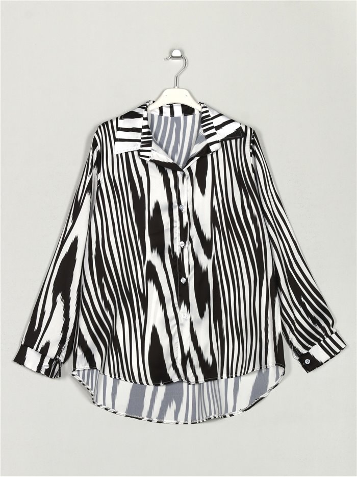 Zebra print shirt negro