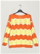 Die-cut knit sweater naranja