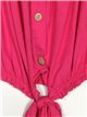 V-neck flowing top fucsia
