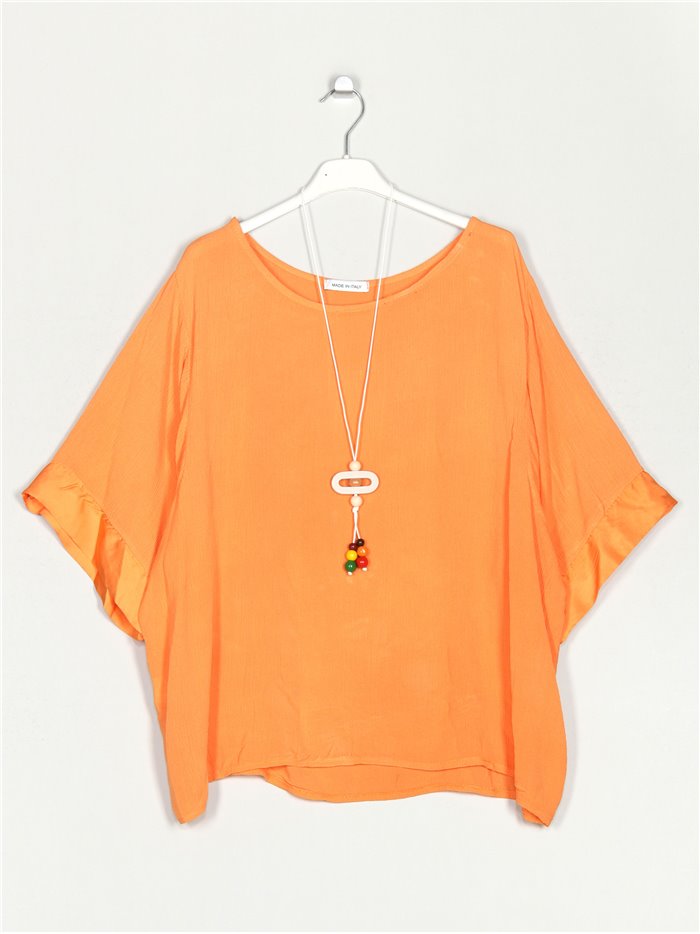 Oversized contrast blouse naranja