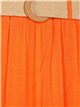 Flowing skirt with belt naranja
