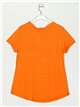Heart t-shirt with sequins naranja