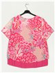 Plus size printed blouse fucsia