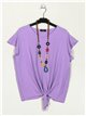 Oversized V-neck blouse lila