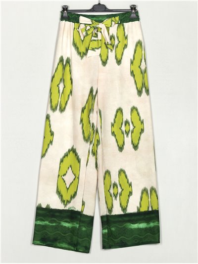 Printed trousers with bows verde