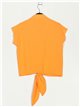 Cropped shirt with knots naranja