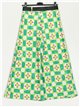 Printed wide-leg trousers verde-manzana