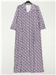 Maxi flowing dress with rhombuses lila