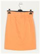 Buttoned mini skirt naranja