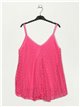 Evase top with lace fucsia