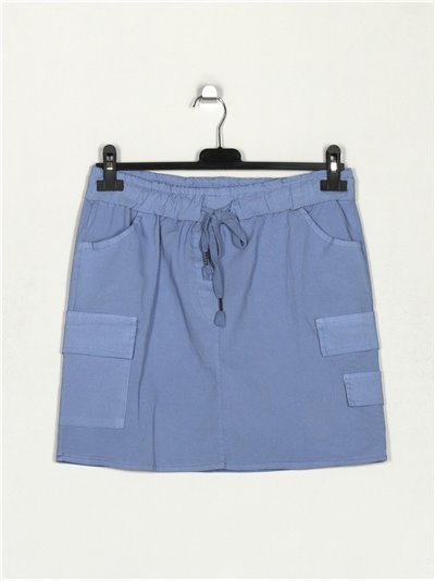 Belted mini skirt azul-vaquero