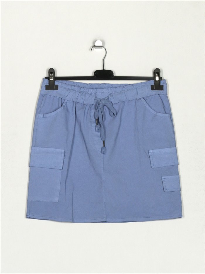 Minifalda cinturón azul-vaquero
