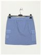 Belted mini skirt azul-vaquero