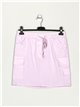 Minifalda cinturón lila