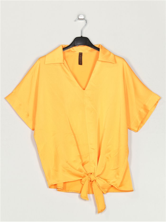 Satin blouse naranja