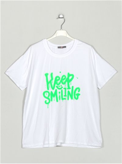Camiseta amplia keep smile verde
