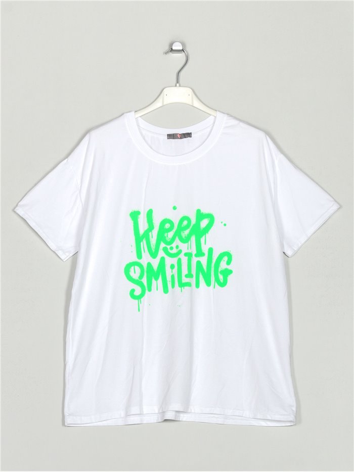 Camiseta amplia keep smile verde