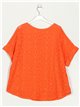 Oversized lace blouse naranja