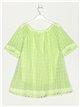 Blouse with guipure verde-manzana