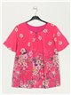 Floral blouse fucsia