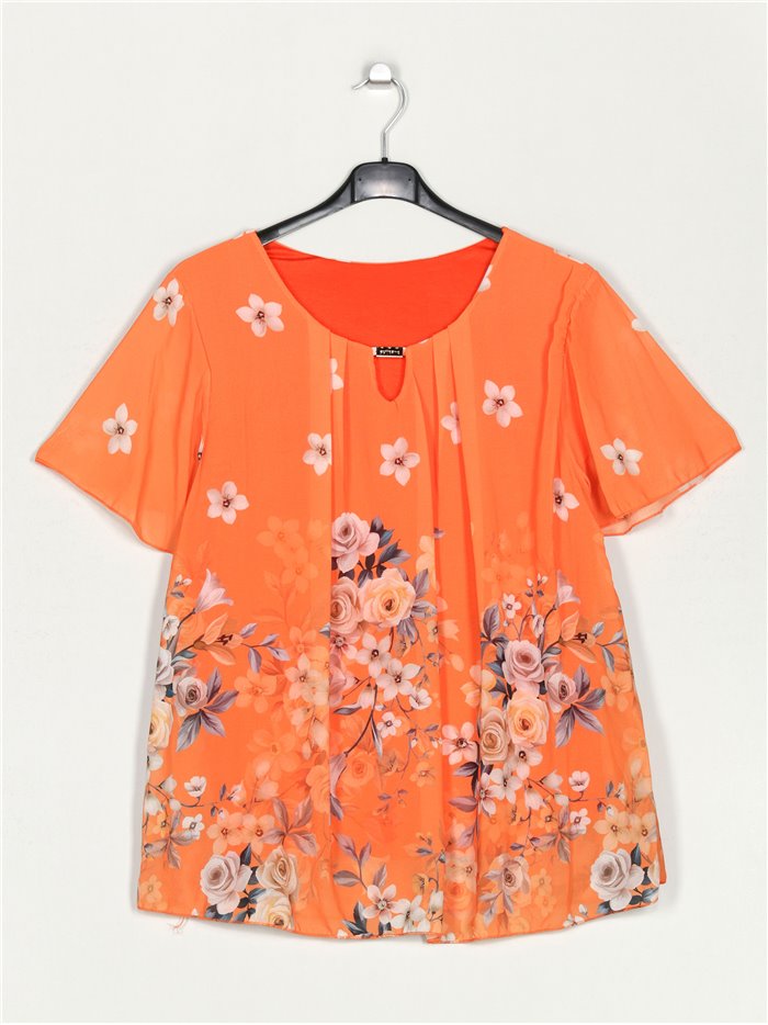 Floral blouse naranja