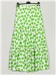 Polka dot skirt with belt verde-manzana