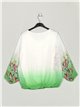 Blusa floral gasa verde-manzana
