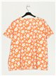 Blusa floral talla grande naranja