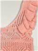 Die-cut knit top rosa