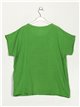 Linen effect blouse verde-manzana