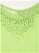 Embroidered top with guipure verde-manzana