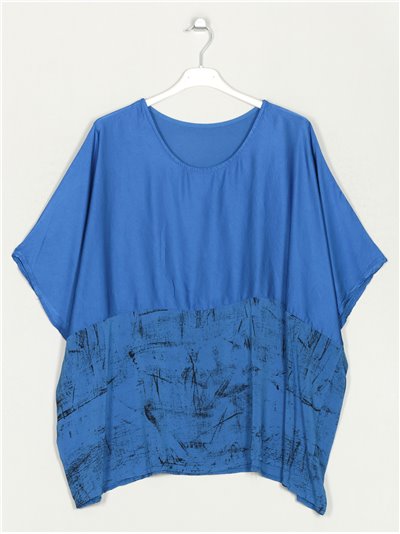 Plus size printed blouse azulon